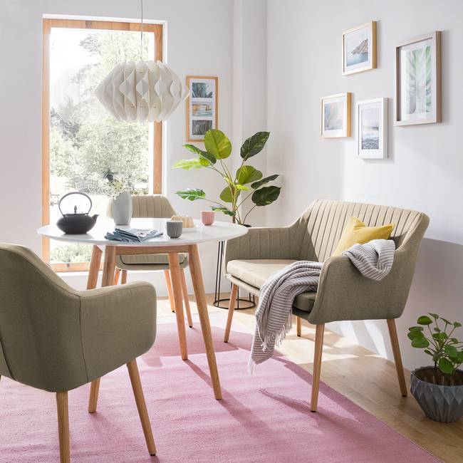 Küchensofa 119 x 85 x 67cm Beige/Beige