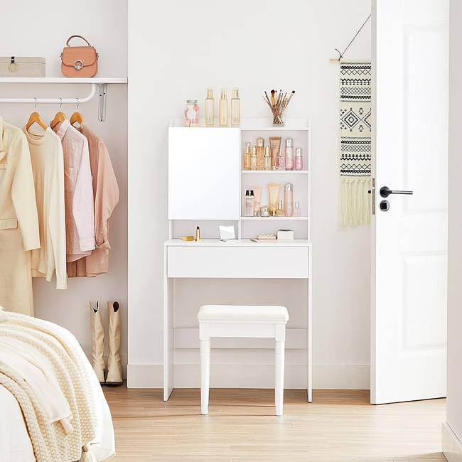 Schminktisch Ireby 70 x 136 x 40cm Weiß