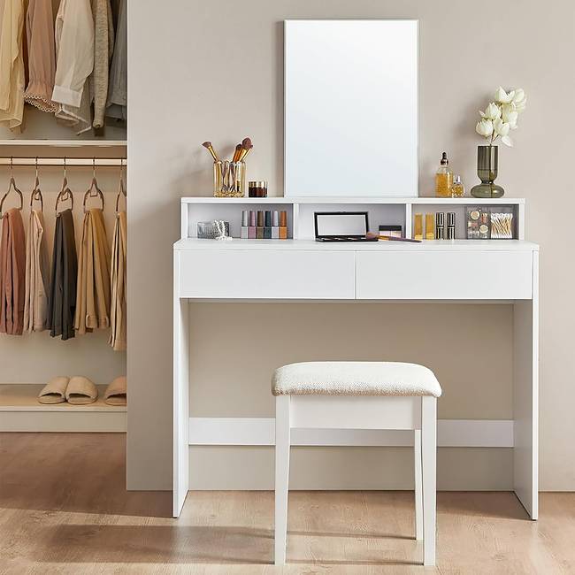 Schminktisch Nabiao 100 x 140 x 40cm Weiß