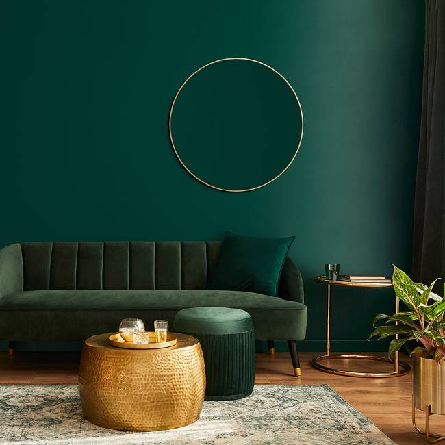 Wandspiegel Picasso rund Ø 80cm Gold/Gold Spiegelglas / Aluminium, gebürstet 80 x 3cm