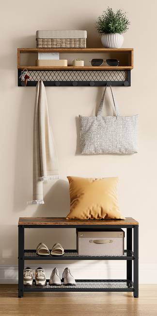 Schuhbank 2-teilig 73 x 46 x 30cm Braun