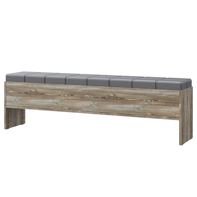 Bettbank 185 x 54 x 35cm Braun/Kiefer Dekor