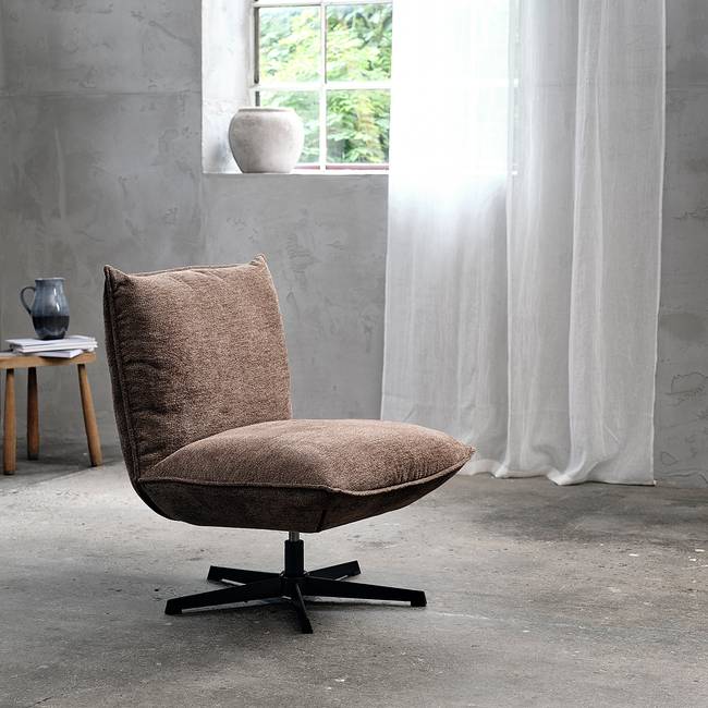 Loungesessel Ariporo Braun/Braun Chenille 70 x 88 x 83cm