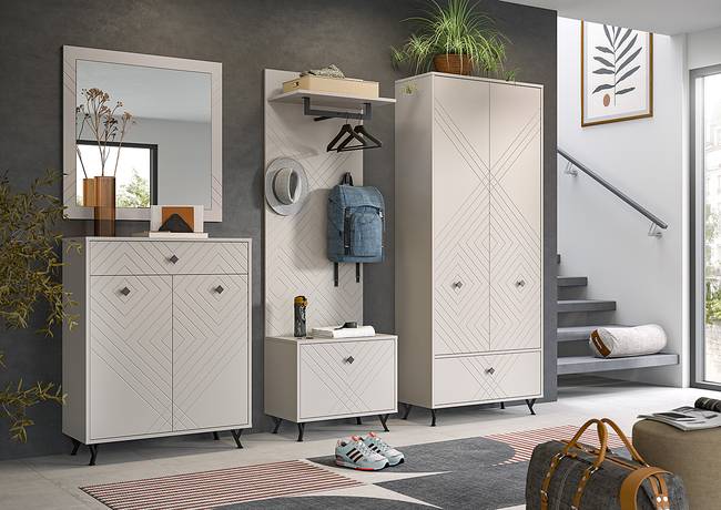 Garderobenbank 60 x 50 x 35cm Beige