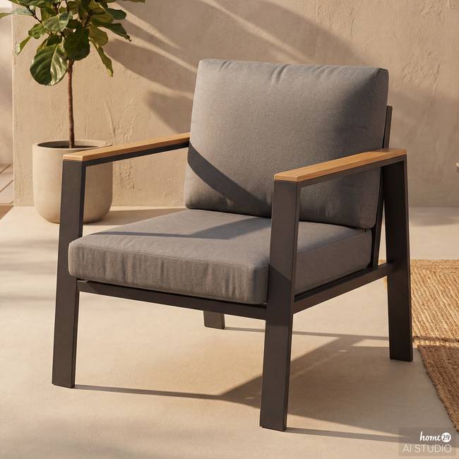 Loungesessel Aviel 73 x 74 x 75cm Grau/Anthrazit/Braun