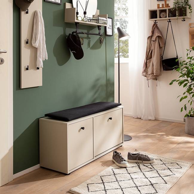 Schuhbank Lovund 98 x 45 x 33cm Beige