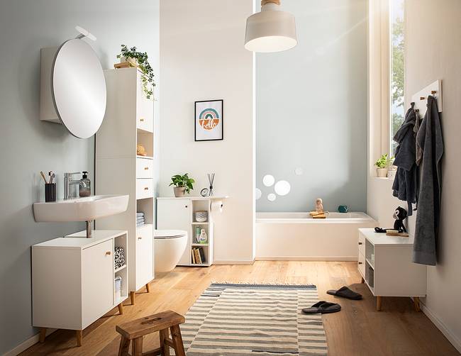 Garderobenbank Bjarne 79 x 47 x 33cm Weiß/Matt Weiß