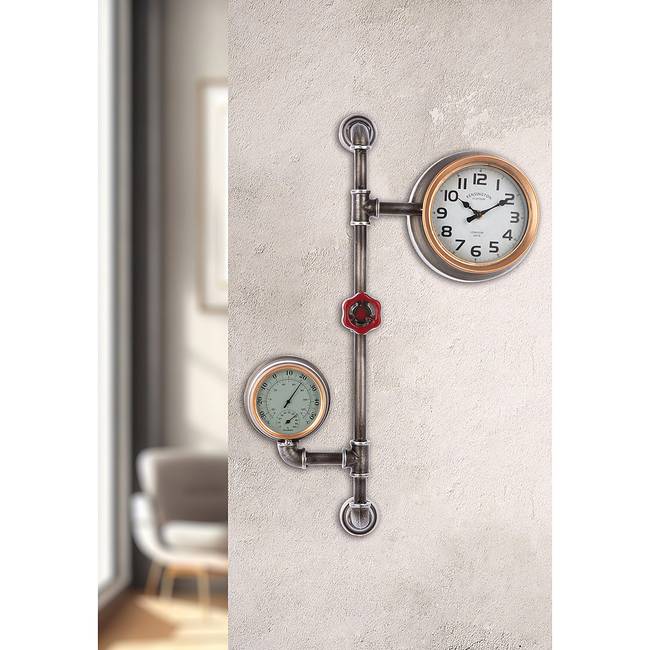 Wanduhr Abola Eisen / MDF 42 x 60 x 9cm Silber