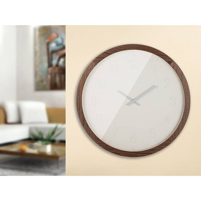 Wanduhr Schlichto Eisen / MDF Ø 60cm Weiß