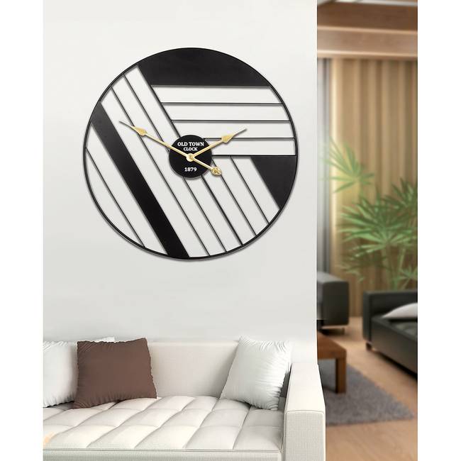 Wanduhr Stripes Eisen Ø 63cm Schwarz