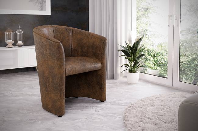 Cocktailsessel Sinclair Braun Microfaser Goda 66 x 75 x 56cm