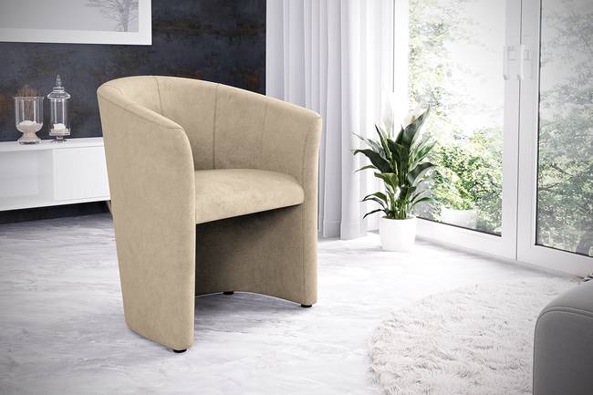 Cocktailsessel Sinclair Beige Microfaser Enza 66 x 75 x 56cm