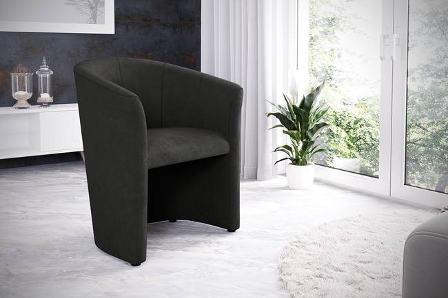 Cocktailsessel Sinclair Grau Microfaser Enza 66 x 75 x 56cm