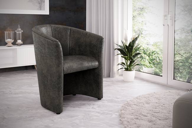 Cocktailsessel Sinclair Schwarz Microfaser Goda 66 x 75 x 56cm