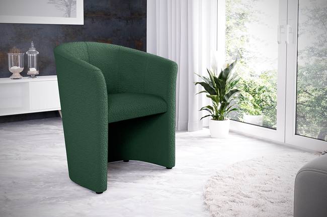 Cocktailsessel Sinclair Grün Bouclé Stoff Abby 66 x 75 x 56cm