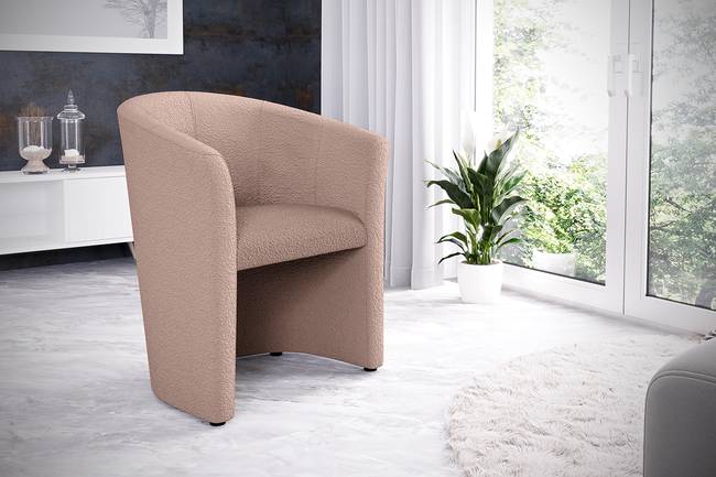 Cocktailsessel Sinclair Pink Bouclé Stoff Abby 66 x 75 x 56cm