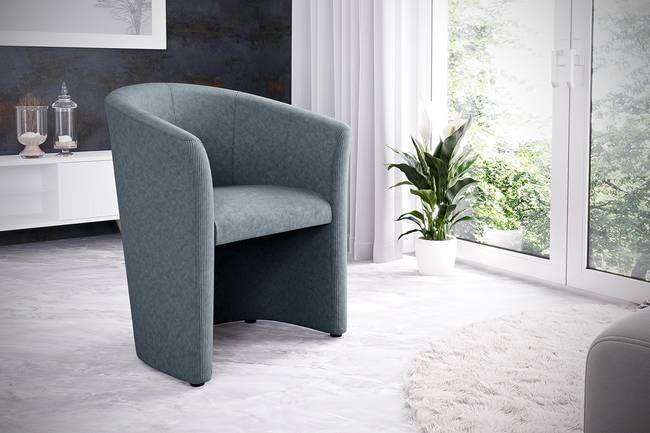 Cocktailsessel Sinclair Grau Cordstoff Onika 66 x 75 x 56cm