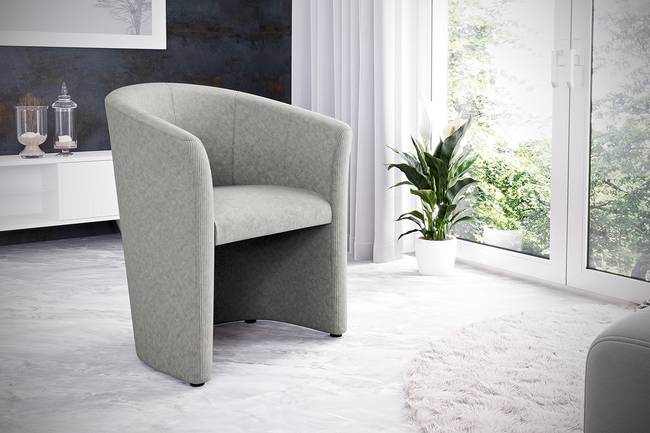 Cocktailsessel Sinclair Grau Cordstoff Onika 66 x 75 x 56cm