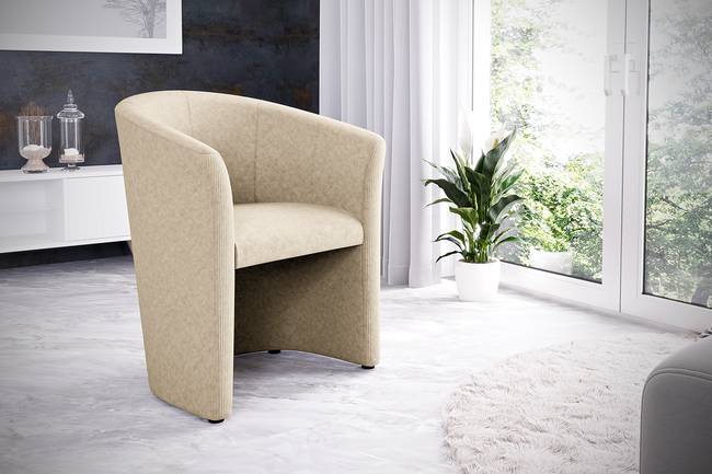 Cocktailsessel Sinclair Beige Cordstoff Onika 66 x 75 x 56cm