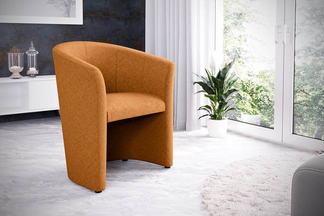 Cocktailsessel Sinclair Orange Cordstoff Onika 66 x 75 x 56cm