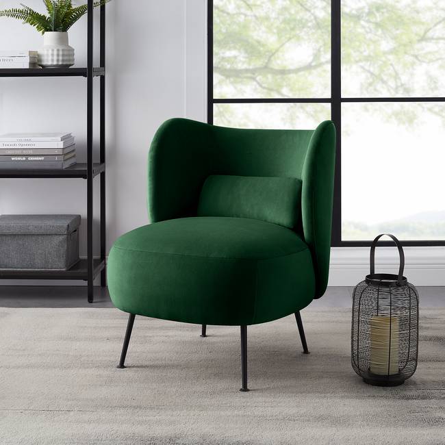 Loungesessel DAROAN Grün/Tannengrün Samt 61 x 72 x 71cm