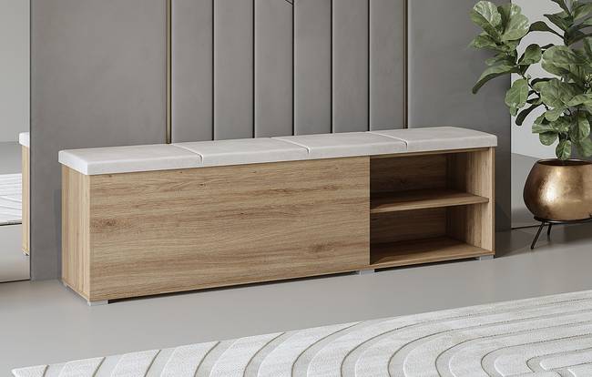 Bettbank 160 x 48 x 40cm Braun