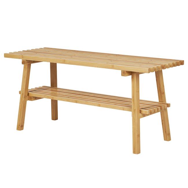 Massive Schuhbank Nongra 70 x 45 x 28cm Braun