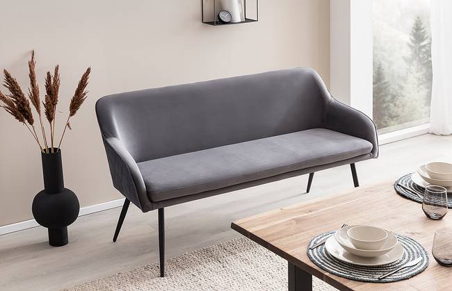 Küchensofa Faem 160 x 85 x 61cm Grau/Grau