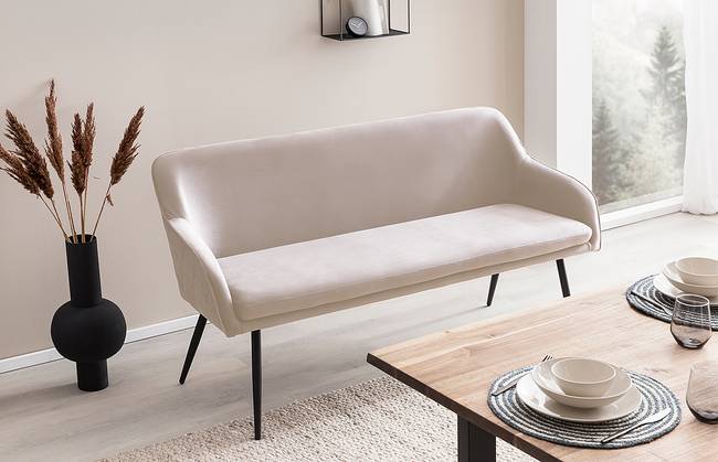 Küchensofa Faem 160 x 85 x 61cm Beige/Beige