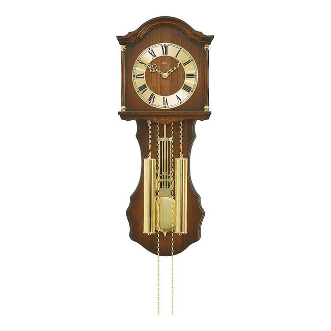 Wanduhr Duao Typ A Holzgehäuse 27 x 66 x 11cm Multicolor/Messing