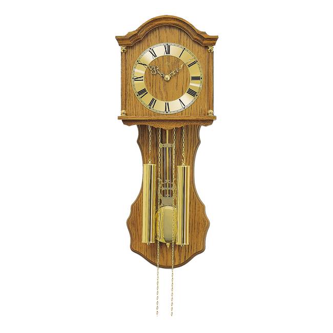 Wanduhr Duao Typ B Holzgehäuse 27 x 66 x 11cm Multicolor/Messing