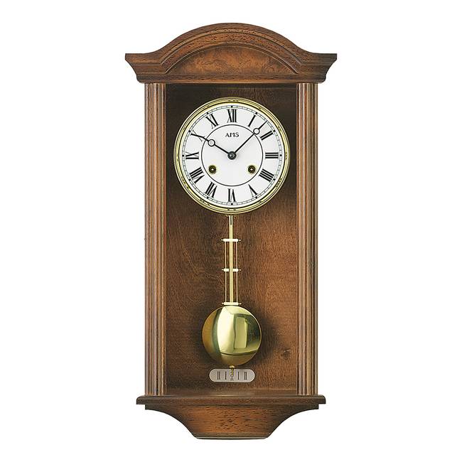 Pendelwanduhr Tunca Massivholztür 27 x 53 x 13cm Holz/Braun