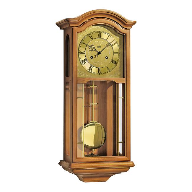 Pendelwanduhr Nunes Massivholz 26 x 66 x 15cm Holz/Messing