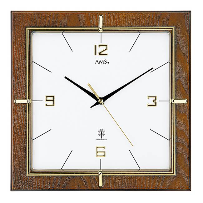 Funk-Wanduhr Peumo Holzgehäuse 29 x 29 x 5cm Multicolor/Gold