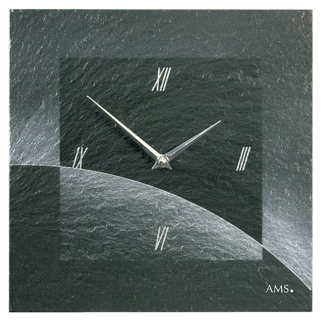 Wanduhr Maio Schiefer 30 x 30 x 4cm Multicolor/Hellgrau/Grau