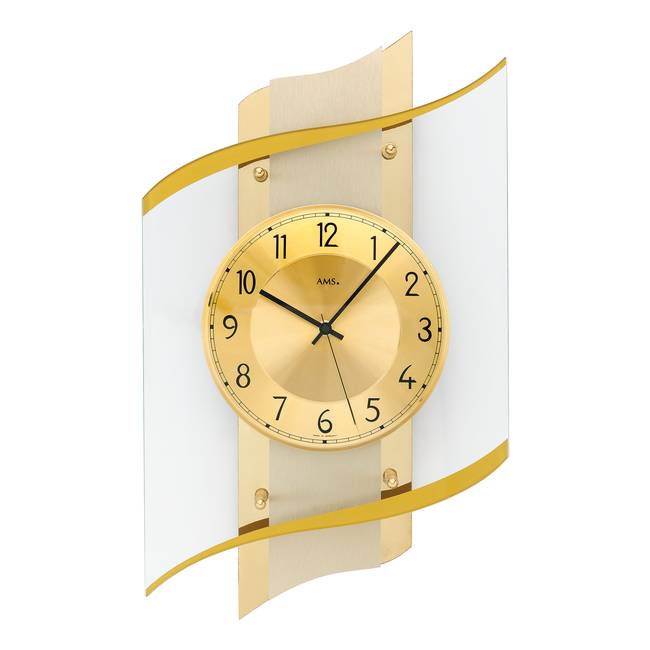 Funk-Wanduhr Poyo Metalloberfläche 48 x 29 x 8cm Multicolor/Gold