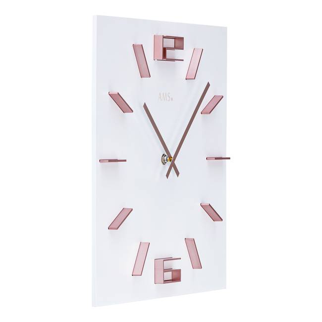 Wanduhr Leste Typ B Holzgehäuse mit erhabenen Zahlen 34 x 34 x 4cm Multicolor/Weiß