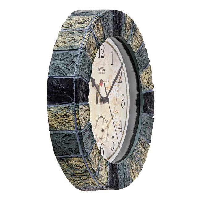 Funk-Wanduhr Yanes Kunstoffgehäuse 26 x 26 x 6cm Multicolor/Antikblau