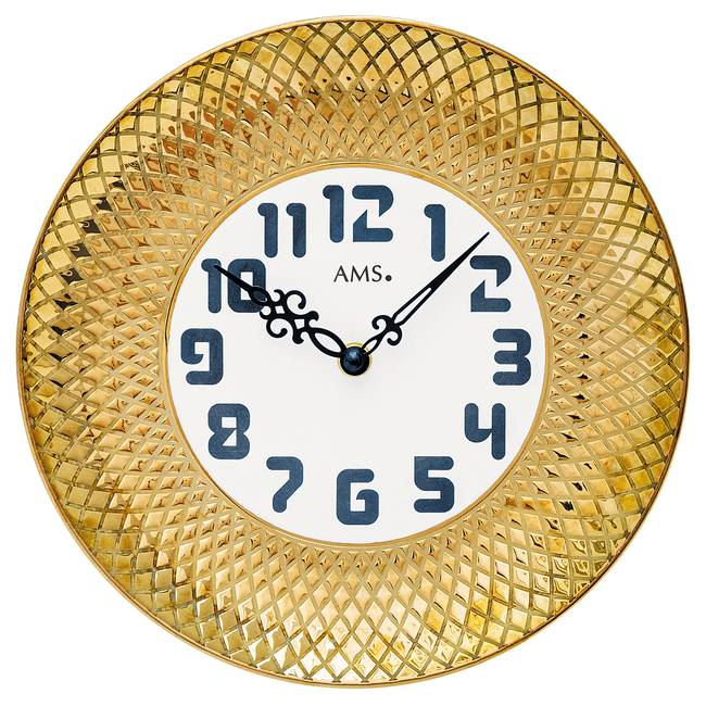 Wanduhr Lapa Keramikgehäuse 27 x 27 x 5cm Multicolor/Gold
