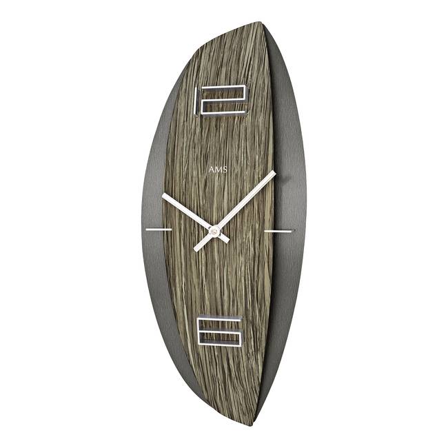 Wanduhr Tunas Gewölbtes Holzgehäuse mit erhabenen Zahlen 18 x 45 x 8cm Multicolor/Anthrazit