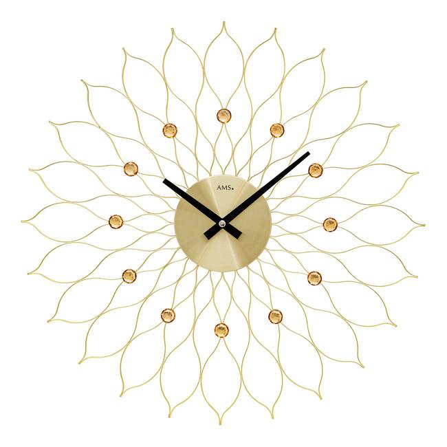 Wanduhr Gomes Metallgehäuse 50 x 50 x 5cm Multicolor/Messing