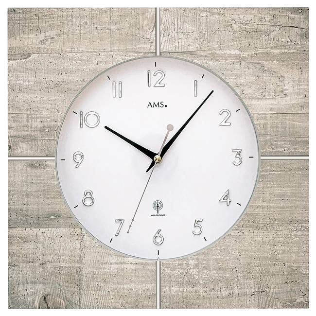 Funk-Wanduhr Rere Beton Dekor 34 x 34 x 5cm Multicolor/Steingrau