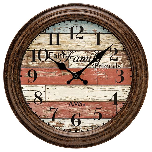 Wanduhr Murta Kunststoffgehäuse 28 x 28 x 5cm Multicolor/Braun