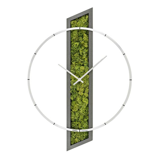 Wanduhr Fundo Mooseinlage 40 x 55 x 5cm Multicolor/Grün