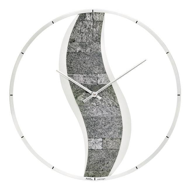 Wanduhr Onca Holzgehäuse mit Mosaiksteinen 40 x 40 x 5cm Multicolor/Silber