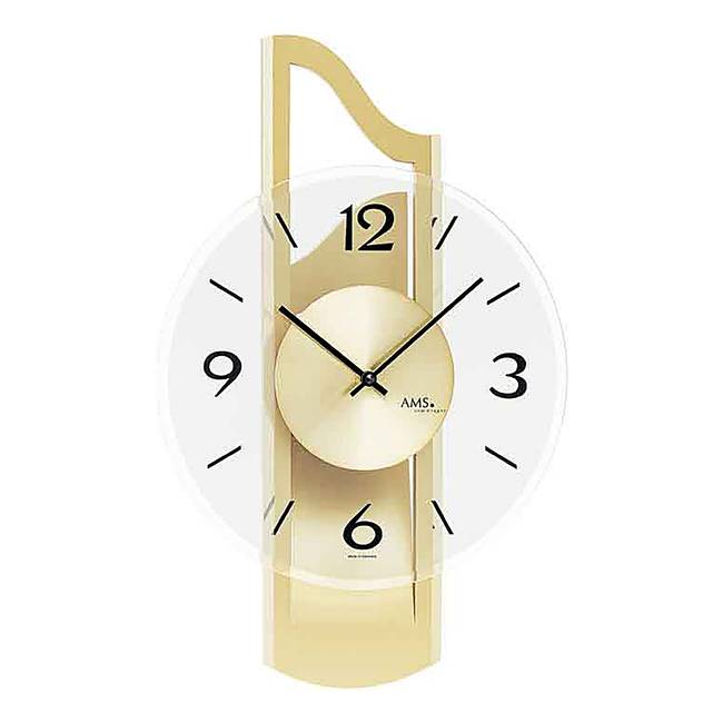 Wanduhr Souto Holzgehäuse 3D 27 x 42 x 9cm Multicolor/Messing