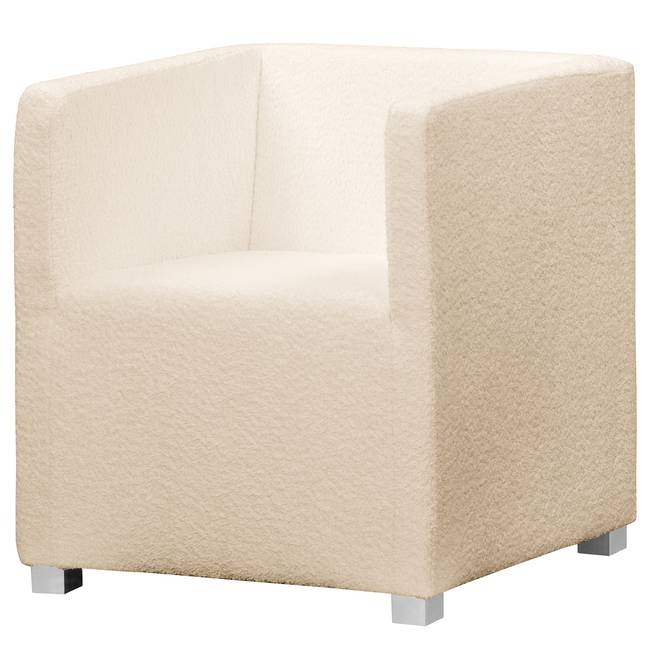 Cocktailsessel Beige Bouclé Stoff Abby 64 x 70 x 64cm