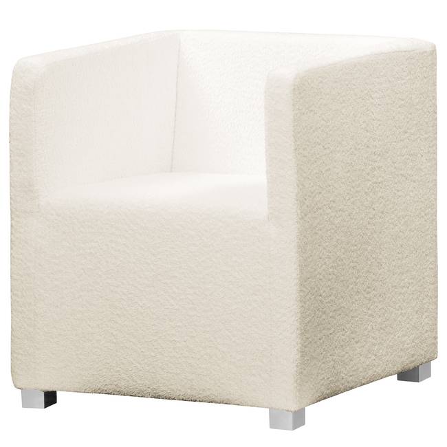 Cocktailsessel Weiß Bouclé Stoff Abby 64 x 70 x 64cm