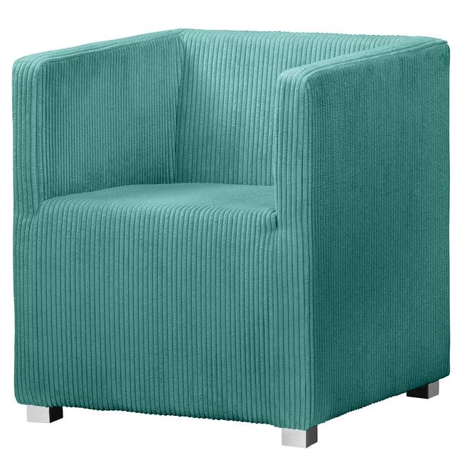 Cocktailsessel Türkis Cordstoff Poppy 64 x 70 x 64cm