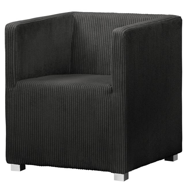 Cocktailsessel Schwarz Cordstoff Poppy 64 x 70 x 64cm
